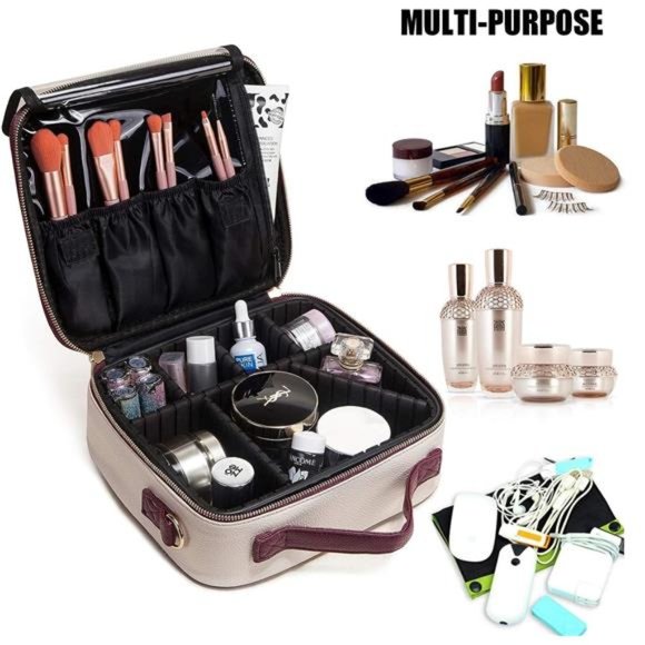 Travel Makeup bag for Brushes and Cosmetic Organizer Storage for Toiletry - Picture 2 of 9